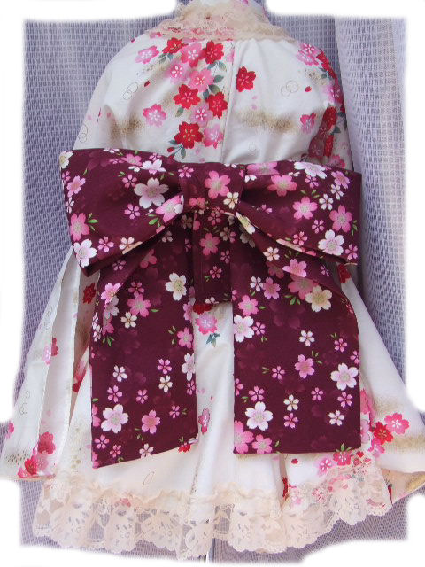 画像: ★ゴスロリ着物ドレス（浴衣）和風桜白ピンク